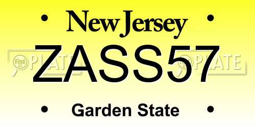 ZASS57 New Jersey License Plate