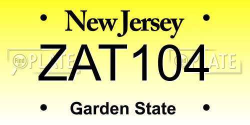 ZAT104 New Jersey License Plate