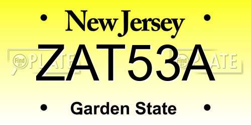 ZAT53A New Jersey License Plate
