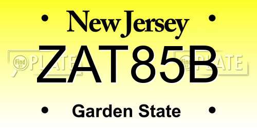 ZAT85B New Jersey License Plate