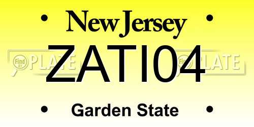 ZATI04 New Jersey License Plate