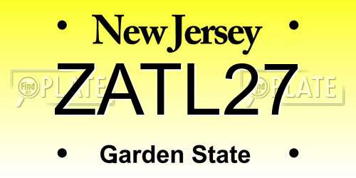 ZATL27 New Jersey License Plate