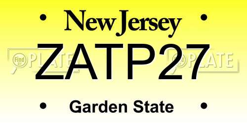 ZATP27 New Jersey License Plate