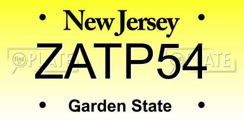 ZATP54 New Jersey License Plate