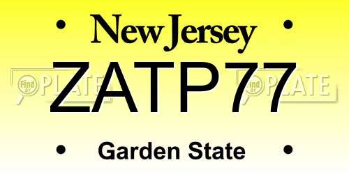 ZATP77 New Jersey License Plate