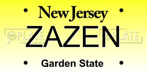 ZAZEN New Jersey License Plate
