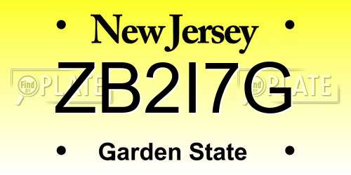 ZB2I7G New Jersey License Plate
