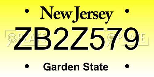 ZB2Z579 New Jersey License Plate