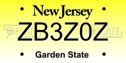 ZB3Z0Z New Jersey License Plate