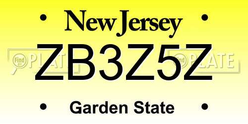 ZB3Z5Z New Jersey License Plate