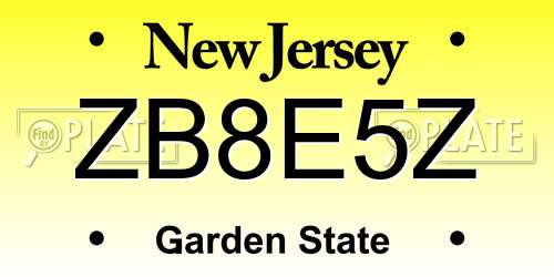 ZB8E5Z New Jersey License Plate