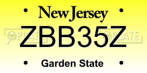 ZBB35Z New Jersey License Plate