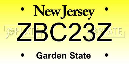 ZBC23Z New Jersey License Plate
