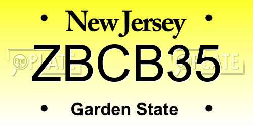 ZBCB35 New Jersey License Plate