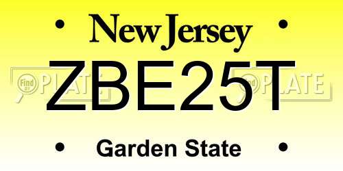 ZBE25T New Jersey License Plate
