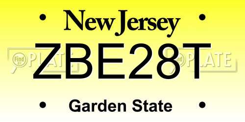 ZBE28T New Jersey License Plate
