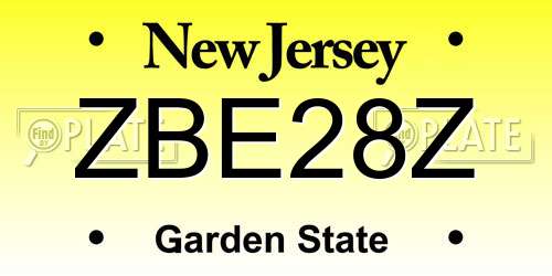 ZBE28Z New Jersey License Plate