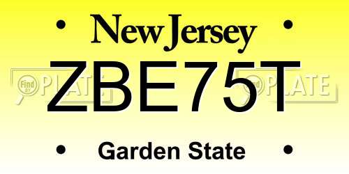ZBE75T New Jersey License Plate