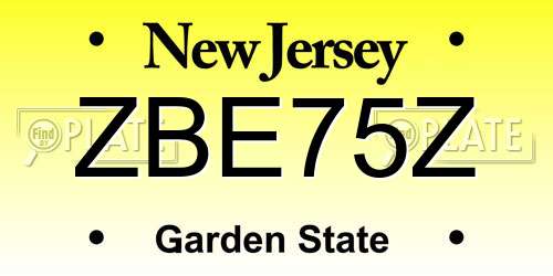 ZBE75Z New Jersey License Plate