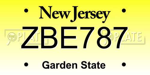 ZBE787 New Jersey License Plate