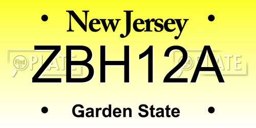 ZBH12A New Jersey License Plate