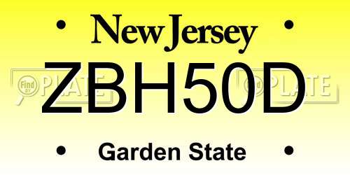 ZBH50D New Jersey License Plate