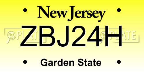 ZBJ24H New Jersey License Plate