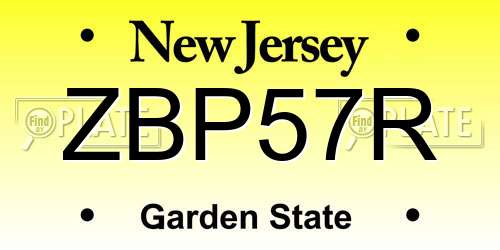 ZBP57R New Jersey License Plate