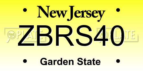 ZBRS40 New Jersey License Plate