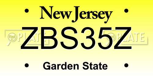 ZBS35Z New Jersey License Plate