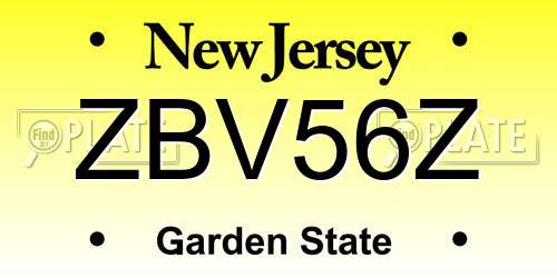ZBV56Z New Jersey License Plate