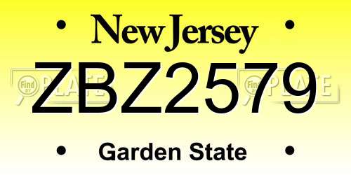 ZBZ2579 New Jersey License Plate