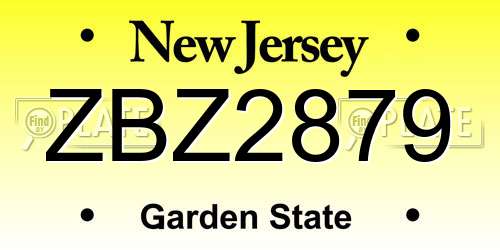 ZBZ2879 New Jersey License Plate