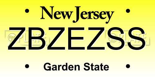 ZBZEZSS New Jersey License Plate