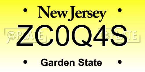 ZC0Q4S New Jersey License Plate