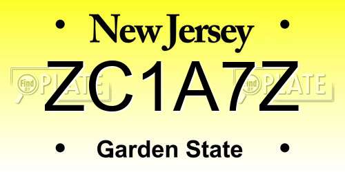 ZC1A7Z New Jersey License Plate