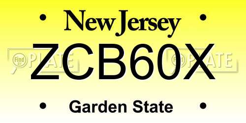 ZCB60X New Jersey License Plate