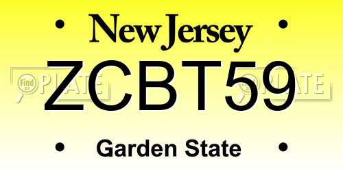 ZCBT59 New Jersey License Plate