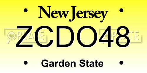 ZCDO48 New Jersey License Plate