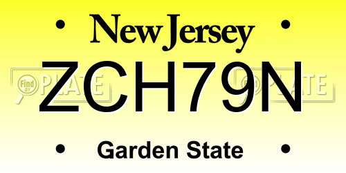 ZCH79N New Jersey License Plate