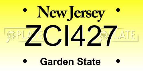 ZCI427 New Jersey License Plate