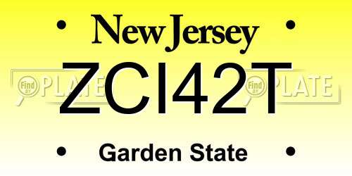 ZCI42T New Jersey License Plate