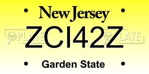 ZCI42Z New Jersey License Plate