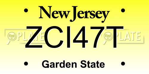 ZCI47T New Jersey License Plate
