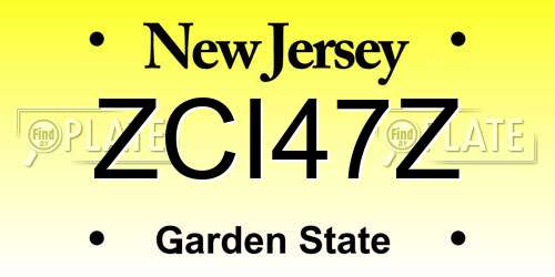 ZCI47Z New Jersey License Plate
