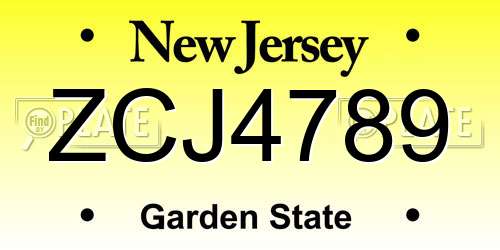 ZCJ4789 New Jersey License Plate