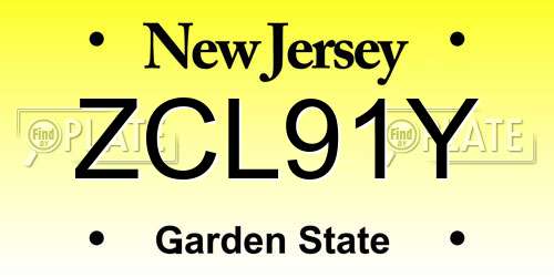 ZCL91Y New Jersey License Plate