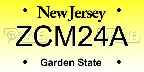 ZCM24A New Jersey License Plate