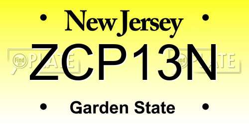 ZCP13N New Jersey License Plate