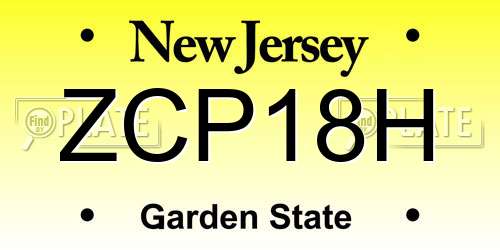 ZCP18H New Jersey License Plate